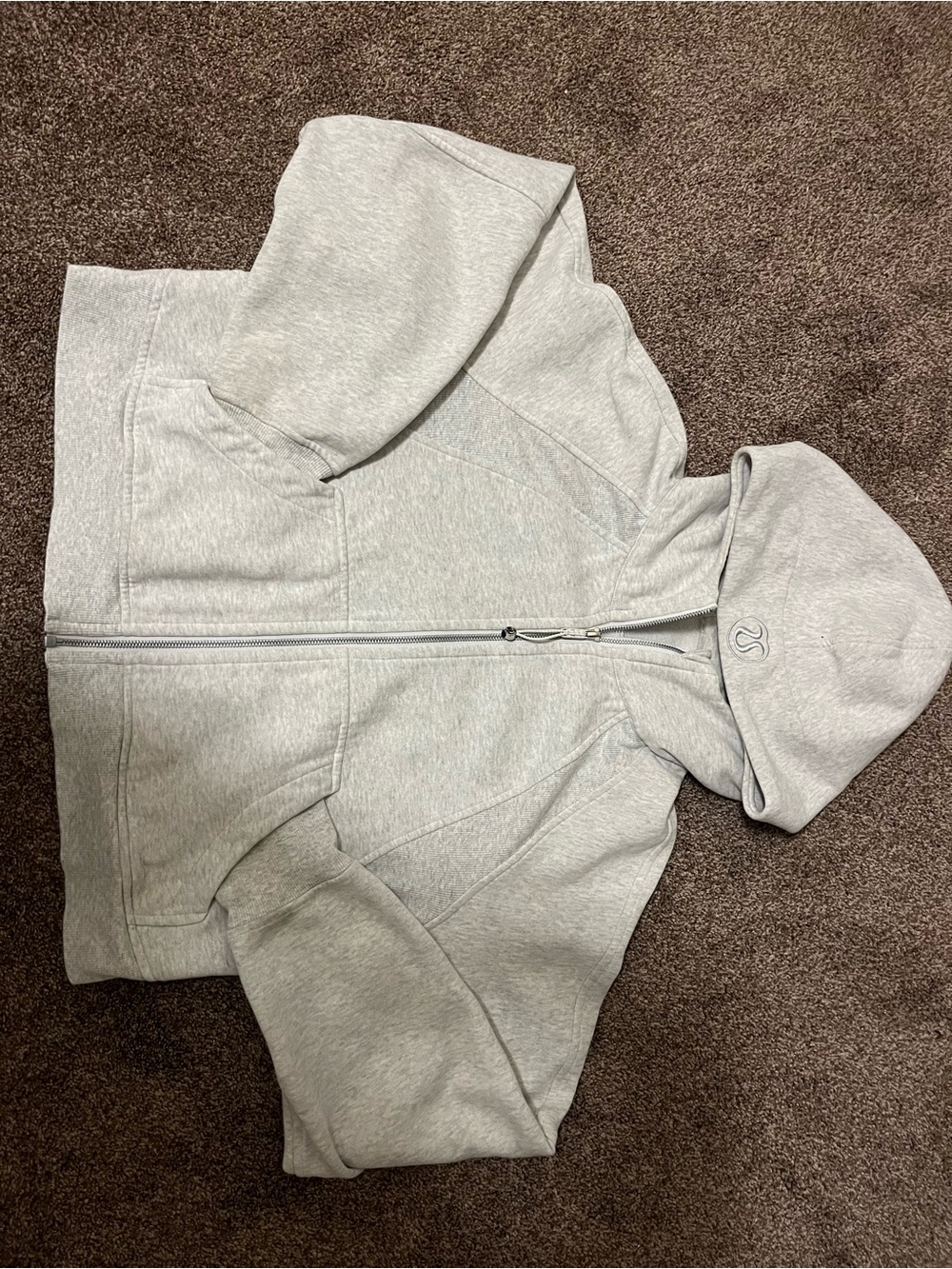 lululemon athletica Light Gray Full-Zip Hoodie Sweater